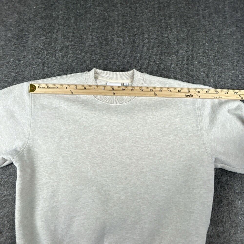 Aritzia Fleece Perfect Crew Sweatshirt Women's XS Cozy Fleece Ivory White Lounge - Picture 6 of 9